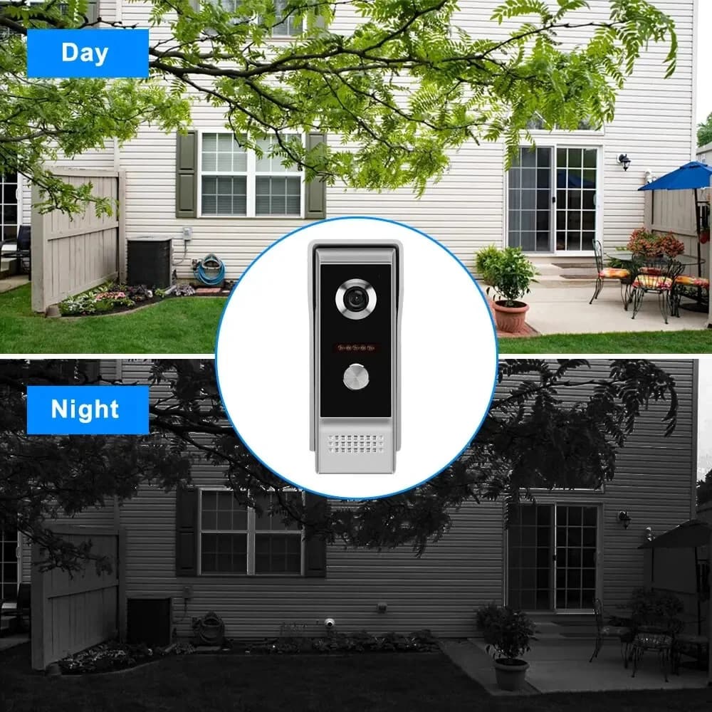 Videocitofono cablato da 7 pollici con telecamera HD impermeabile, sistema di sicurezza per appartamenti e case residenziali, supporto sblocco e monitoraggio