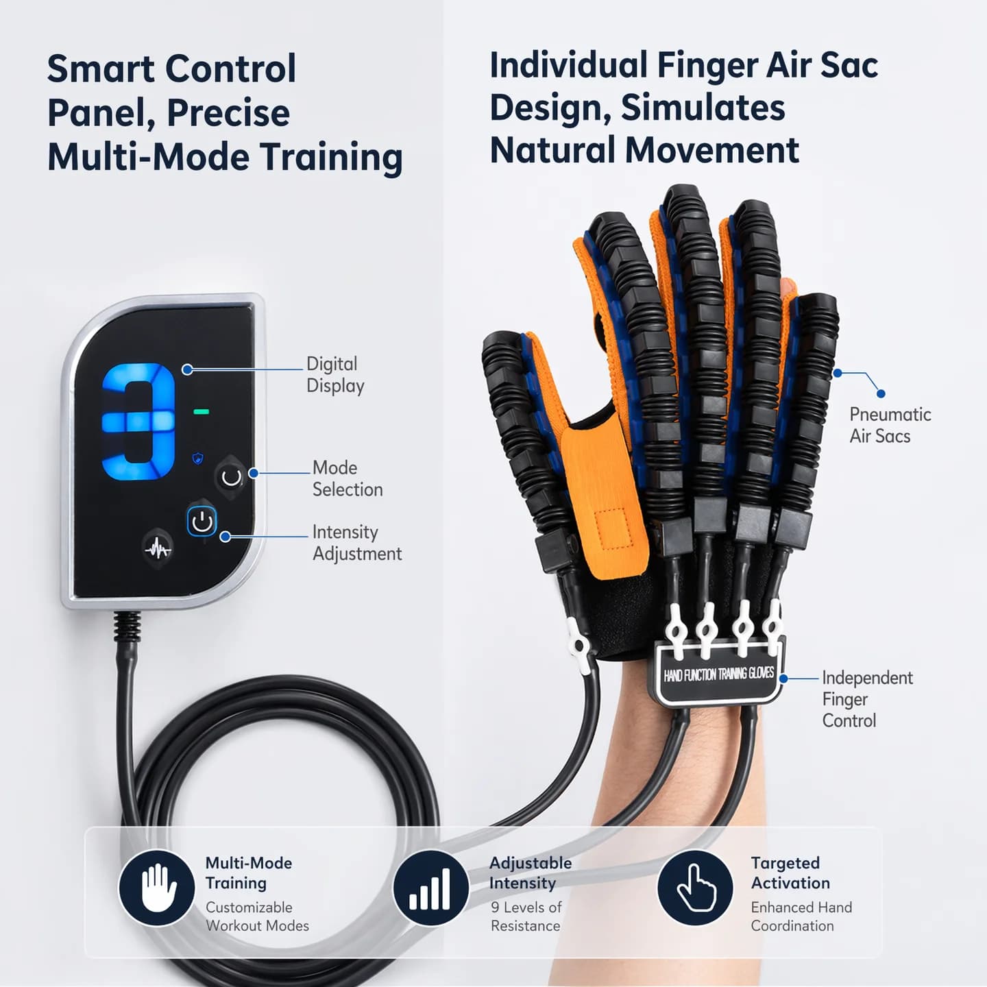 Smart Robotic Training Glove for Hand Exercise Electric Finger Flexibility Workout Device Home Fitness Tool