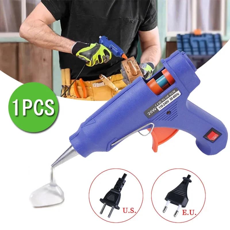 Pistola per colla a caldo da 20 W con stick di colla da 7 mm Mini strumento termico per temperatura di calore domestica Pistola per strumenti di riparazione industriale