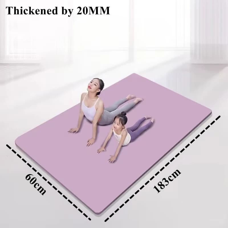 183×60 cm Yoga Mat Fitness Exercise Mat 20 mm thickened for yoga Pilates and workouts on the floor Enlarged anti-slip waterproof Addens for interior