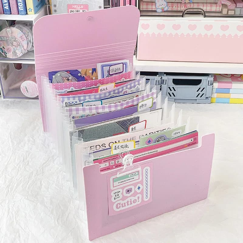 Cartelle di grande capacità a 12 strati formato A6 Borsa per fisarmonica Borsa di stoccaggio multistrato Carte Documenti Organizzatore Forniture per ufficio scolastico