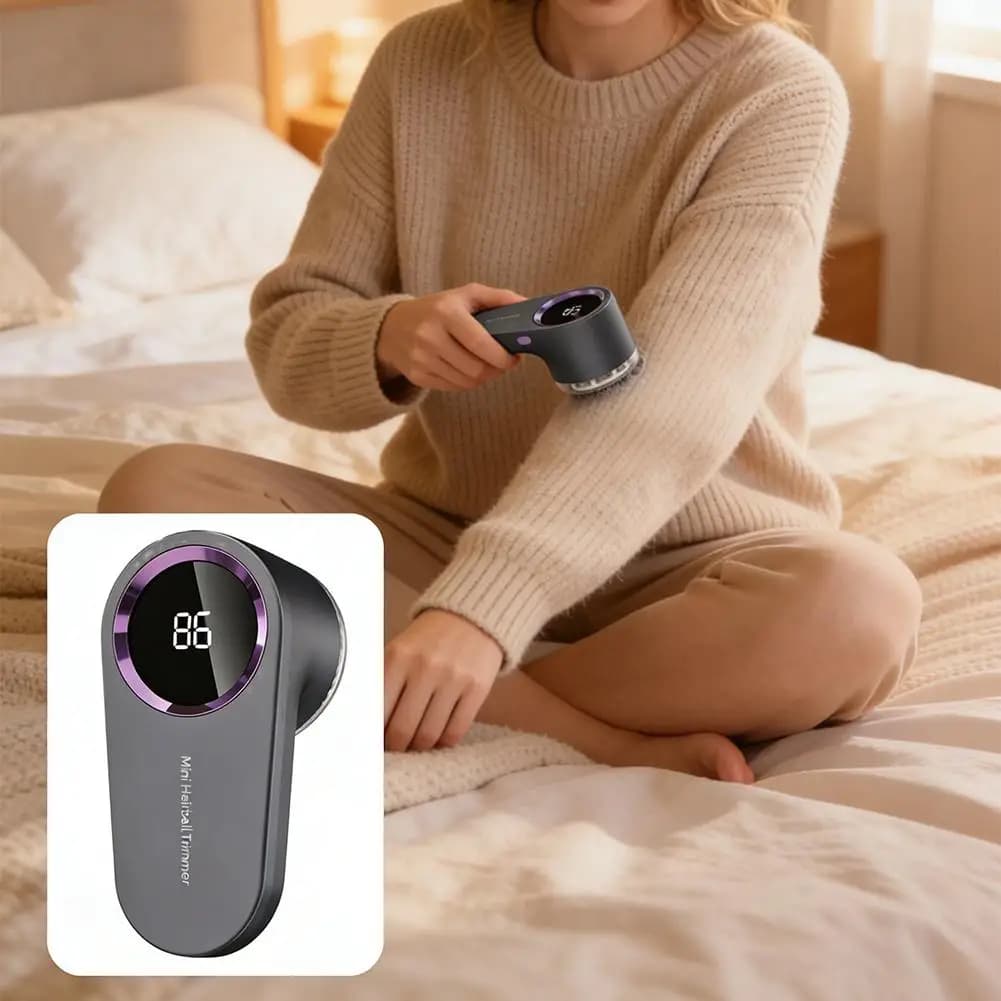 Levapelucchi Elettrico Portatile Ricaricabile USB con Display LED, Rasoio per Maglioni, Tagliacapelli per Tessuti e Vestiti, Strumento per la Casa