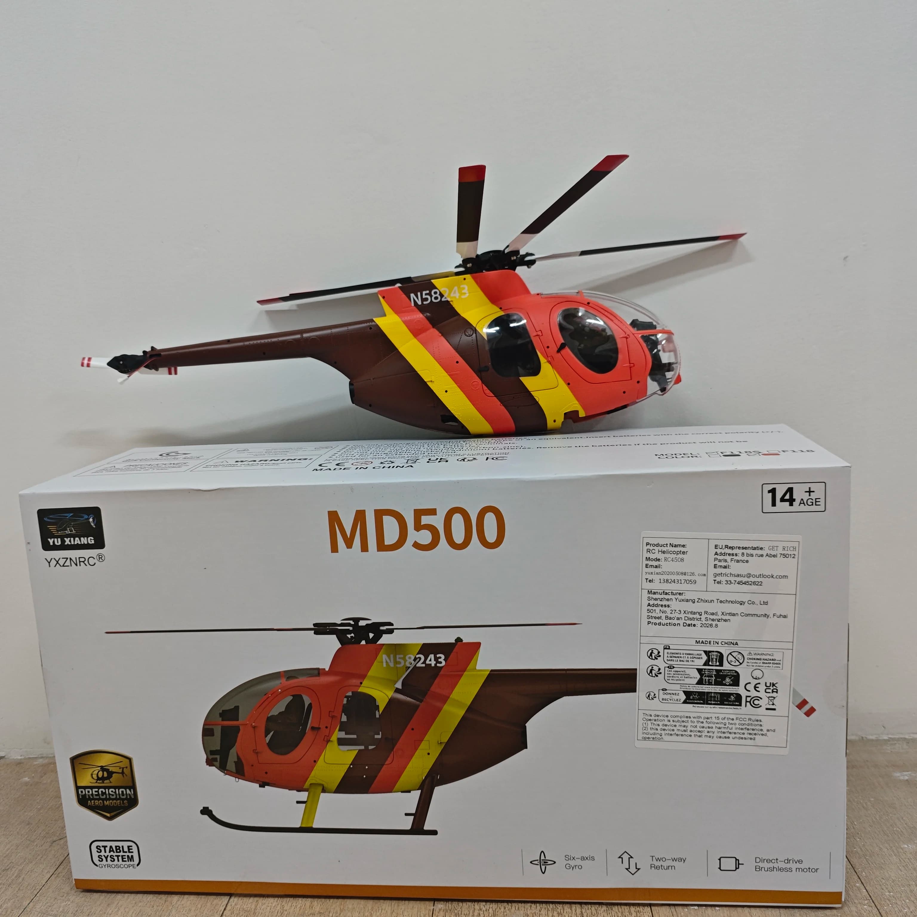 YUXIANG F118S RC Helicopter MH‑6 MD‑500 Little Bird 1/16 9CH GPS Figures Reserved FPV Space