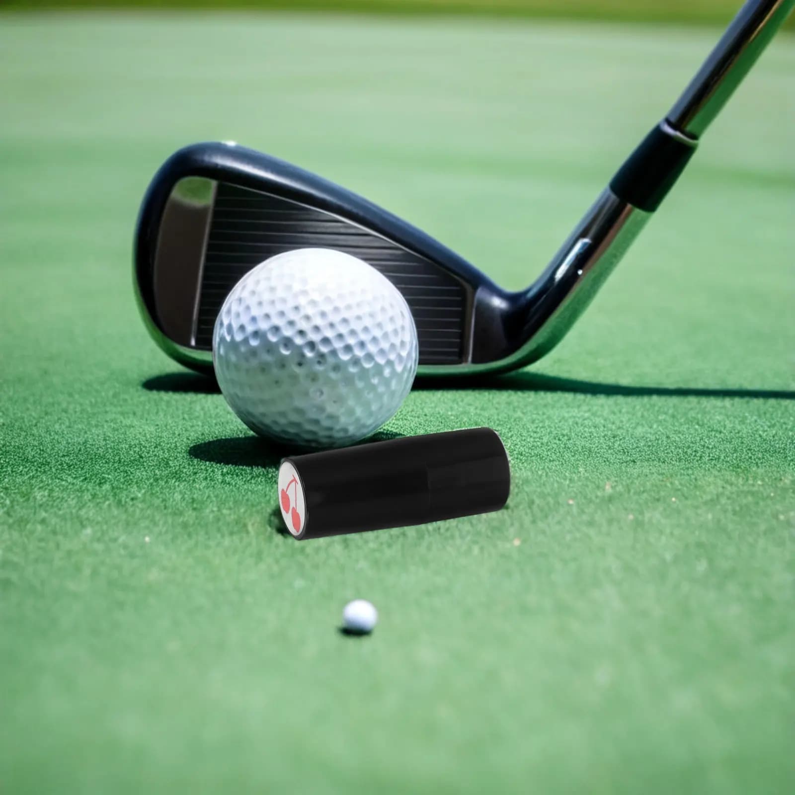 Timbro per Palline da Golf Impermeabile Autoinchiostrante con Motivo a Ciliegia, Inchiostro ad Asciugatura Rapida, Marcatori Riutilizzabili per Palline da Golf