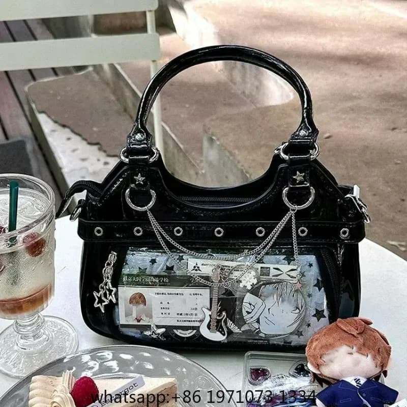 Daily Using Bolsos Mujer Transparent Y2K Ulzzang Ita Bag Chain Crossbady Shoulder Bags Patchwork Star Bolsa Belt Buckle Bolsas