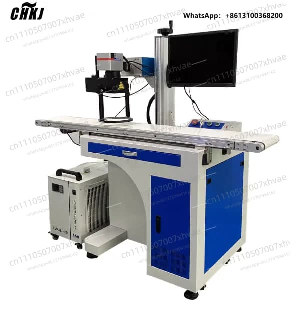 CHKJ CCD Camera Vision Marking Fully Automatic Positioning Assembly Line Flying Coding Laser Engraving Machine