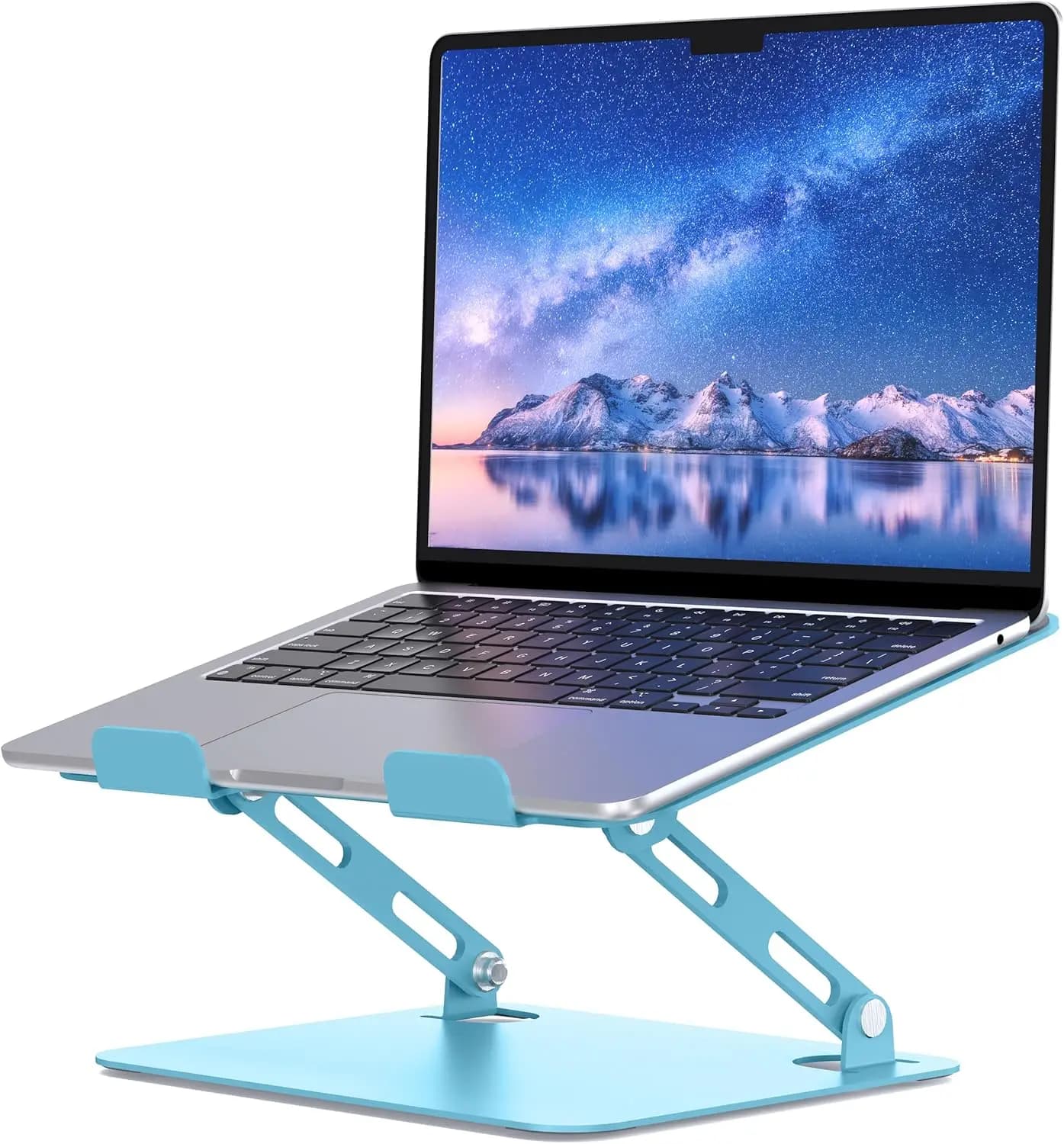 Supporto Regolabile per Laptop da Scrivania, Portatile ed Ergonomico, Compatibile con PC da 10-15.6 Pollici, Blu