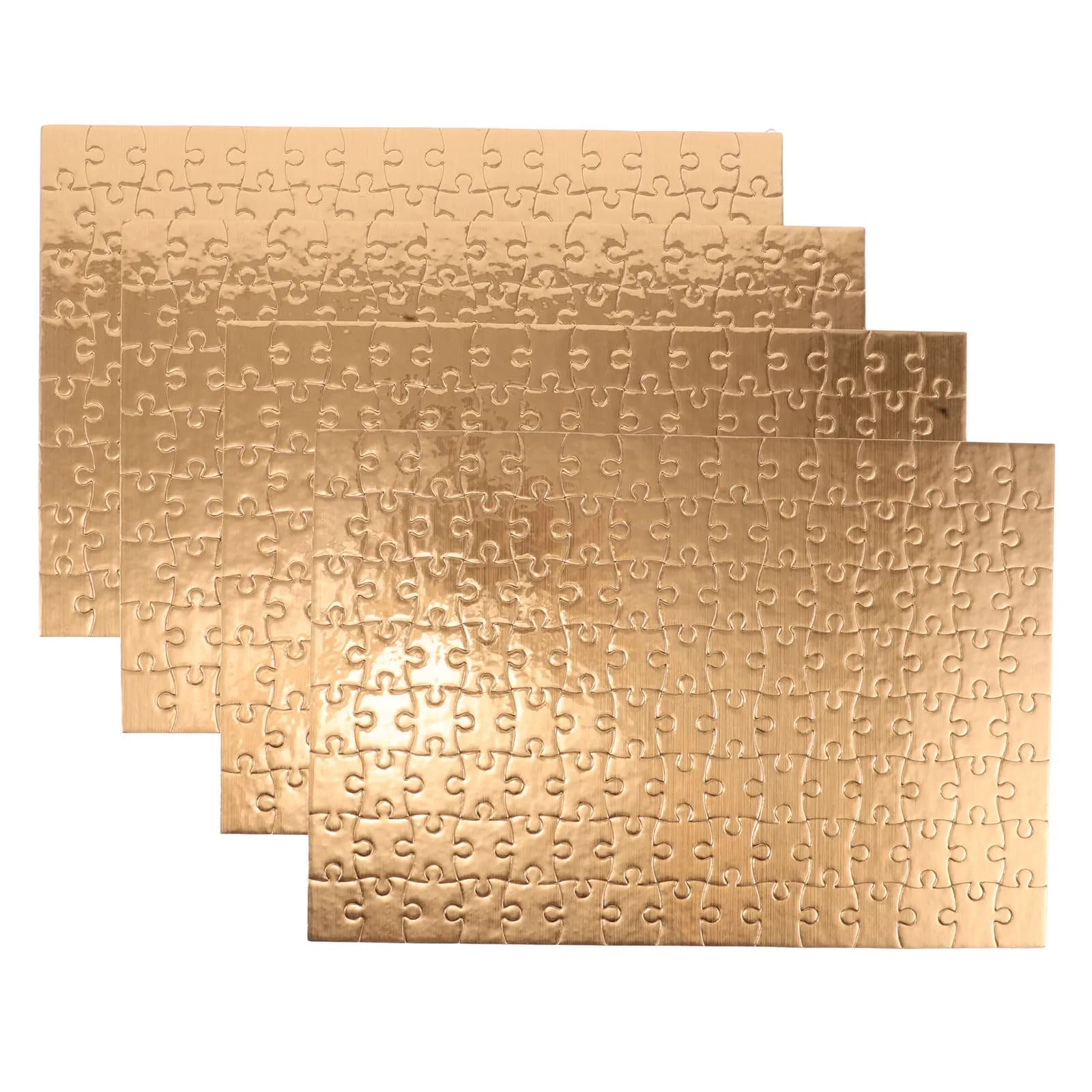 4 Set di Puzzle Vuoti per Bambini con Cornice Dorata per Sublimazione, Forniture per Disegno Fai-da-Te, Attività Educativa di Puzzle per il Legame Familiare
