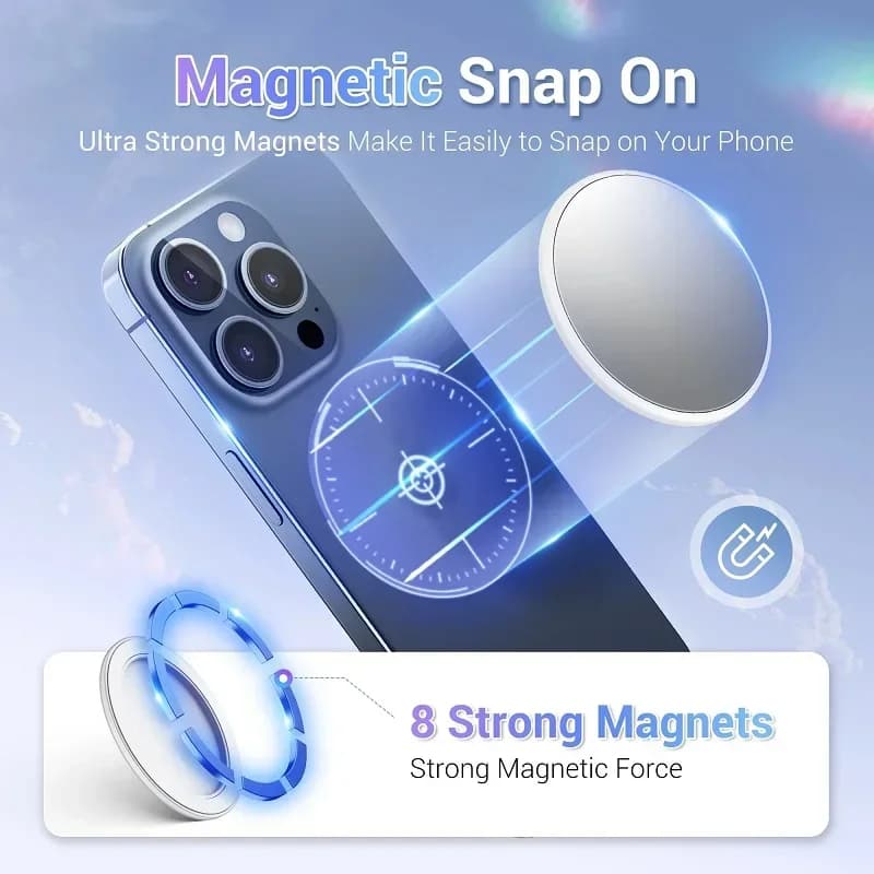 MagSafe Telefono magnetico Selfie posteriore Specchio Vlog HD Photo Assist Camera Specchio convesso per IPhone Samsung Accessori fotografici