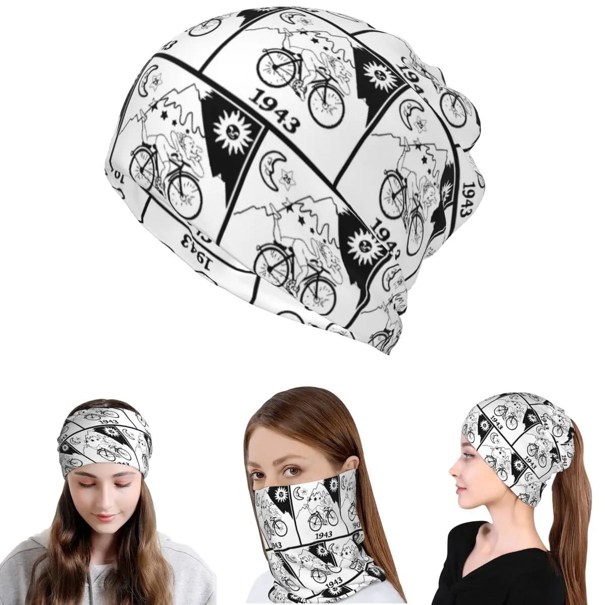 Discovery Of LSD Albert Hofmann Bandana Sciarpa per il viso Sciarpa multiuso per ciclismo Cappello con berretto Unisex per adulti Lavabile