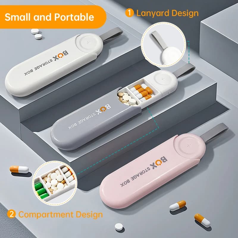 Travel napkin with 3 compartments, pocket vitamin suplement, fish oil box, waterproof medicines for cod liver, portable and jewelry