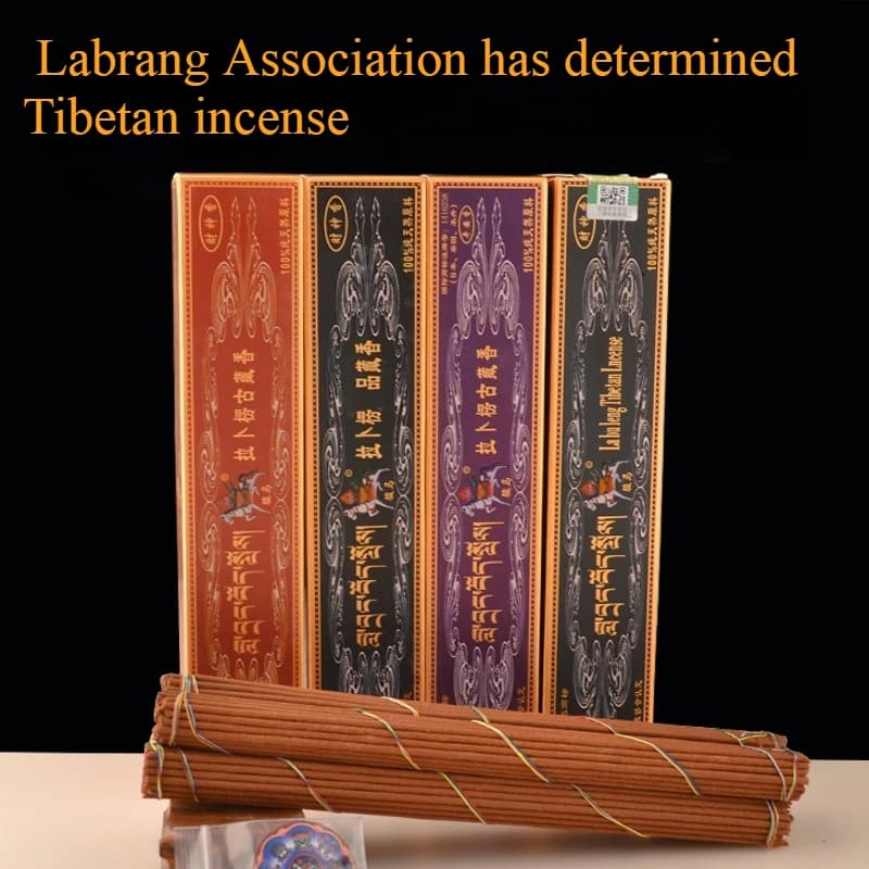 Filo di incenso in stile tibetano Culto naturale per interni domestici Antico tibetano Premium Dio Pace Ricchezza Lenisce la mente Joss Stick