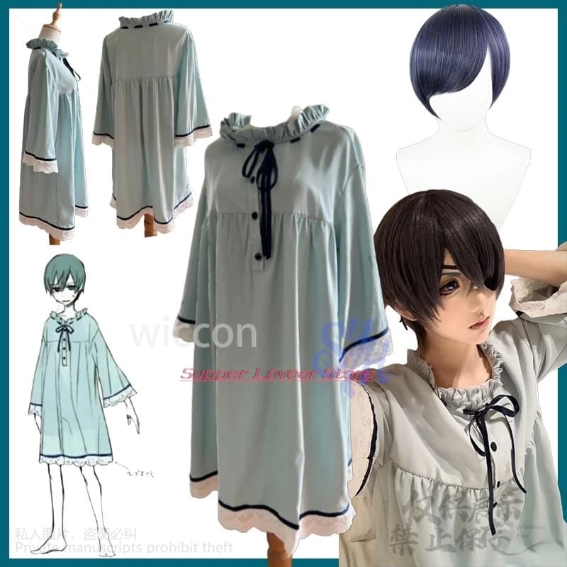 Anime Black Buutler Cosplay Ciel giapponese Kawaii ragazze ragazzi bel pigiama vestito blu Goth Lolita uniforme Halloween Natale