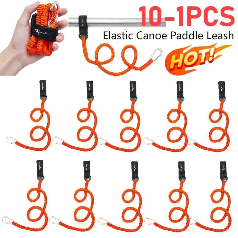 10-1PCS Elastic Kayak Canoe Paddle Leash Safety Boat Fishing Rod Pole Coiled Lanyards Anti-Lost Rope Rowing Kayak Paddle Leash