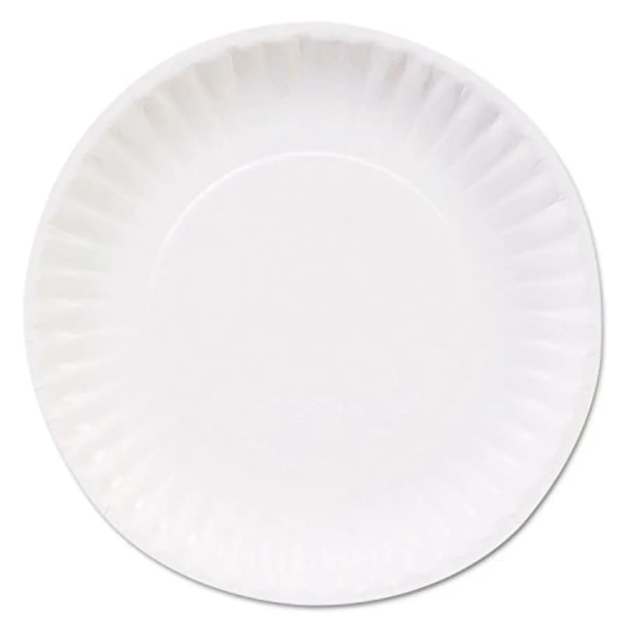 Dixie Basic"Light-Weight Paper Plates by GP PRO,White, DBP0W, 1, 200 Count (100 Plates Per Pack, 12 Packs Per Case