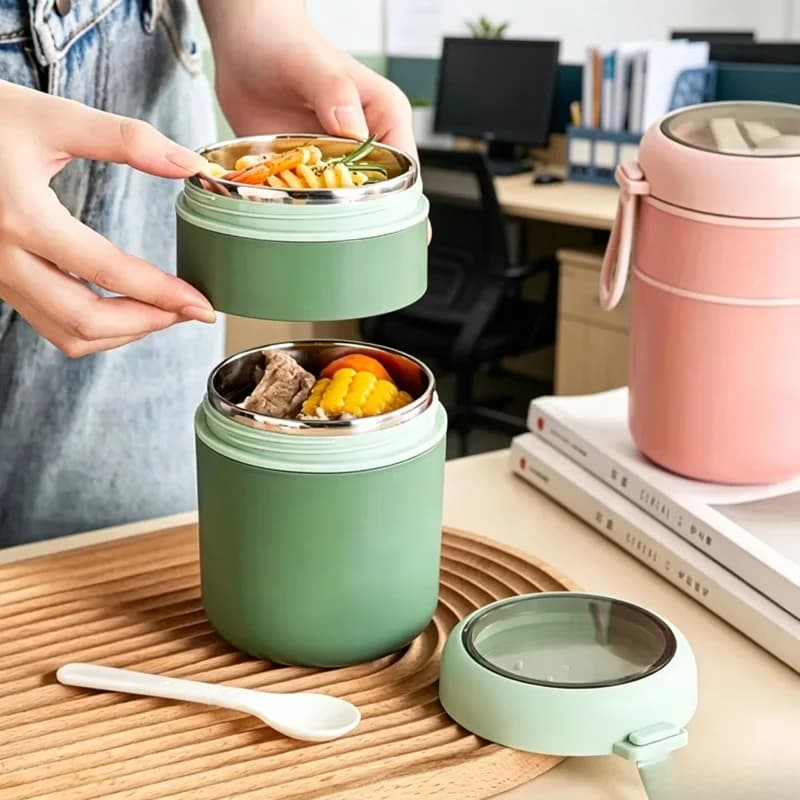 Contenitore Termico per Alimenti 530/710ml, Tazza Termica per Zuppa, Thermos in Acciaio Inox per Pranzo Scolastico