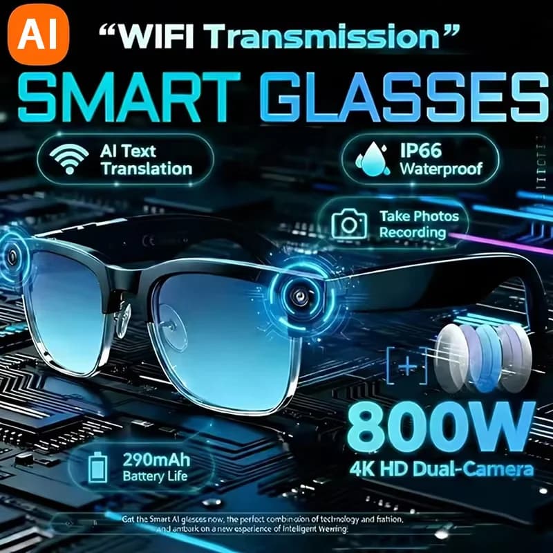 Xiaomi Anti-Shake Glasses with Camera 800W, Color Change, 6K, Intelligent AI Translation, Photo and Video Recording, Waterproof Sunglasses