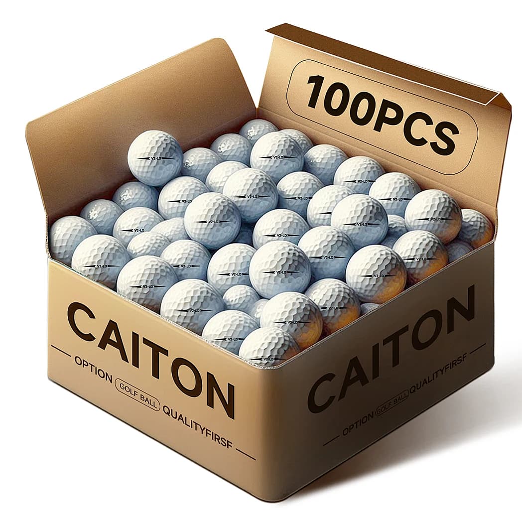 Caiton 100 pezzi palline da Golf a 2 strati-332 fossetta, distanza massima, controllo della rotazione, durevole, precisione-per allenamento e gioco di Golf