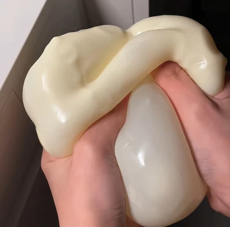 Vaseline Moldable Cheese Block Squishy Toy TPR Soft Slow Rising Dough Filled Fidget Toy ASMR Sensory Stress Relief Decompression