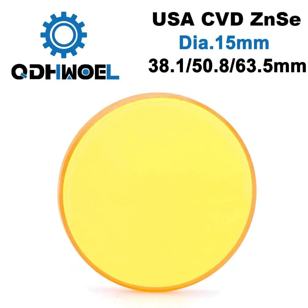 QDHWOEL USA CVD ZnSe Lente di messa a fuoco laser DIA 15 FL 38,1 50,8 63,5 mm Messa a fuoco per macchina da taglio per incisione laser Co2