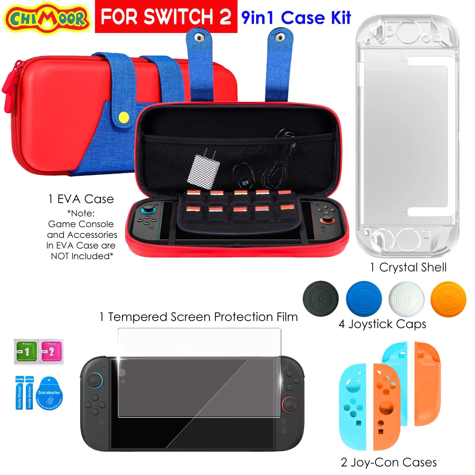 Kit custodia da trasporto per Switch 2, custodie da viaggio per NS2, custodia protettiva con copertura rigida per NS2, regalo per ragazze e ragazzi