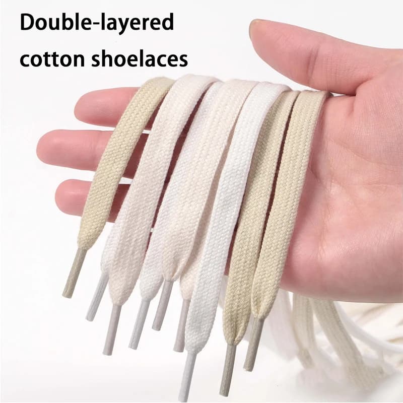 Lacci piatti in cotone, lacci di ricambio resistenti a doppio strato, lacci multicolori per sneakers, scarpe casual e stivali