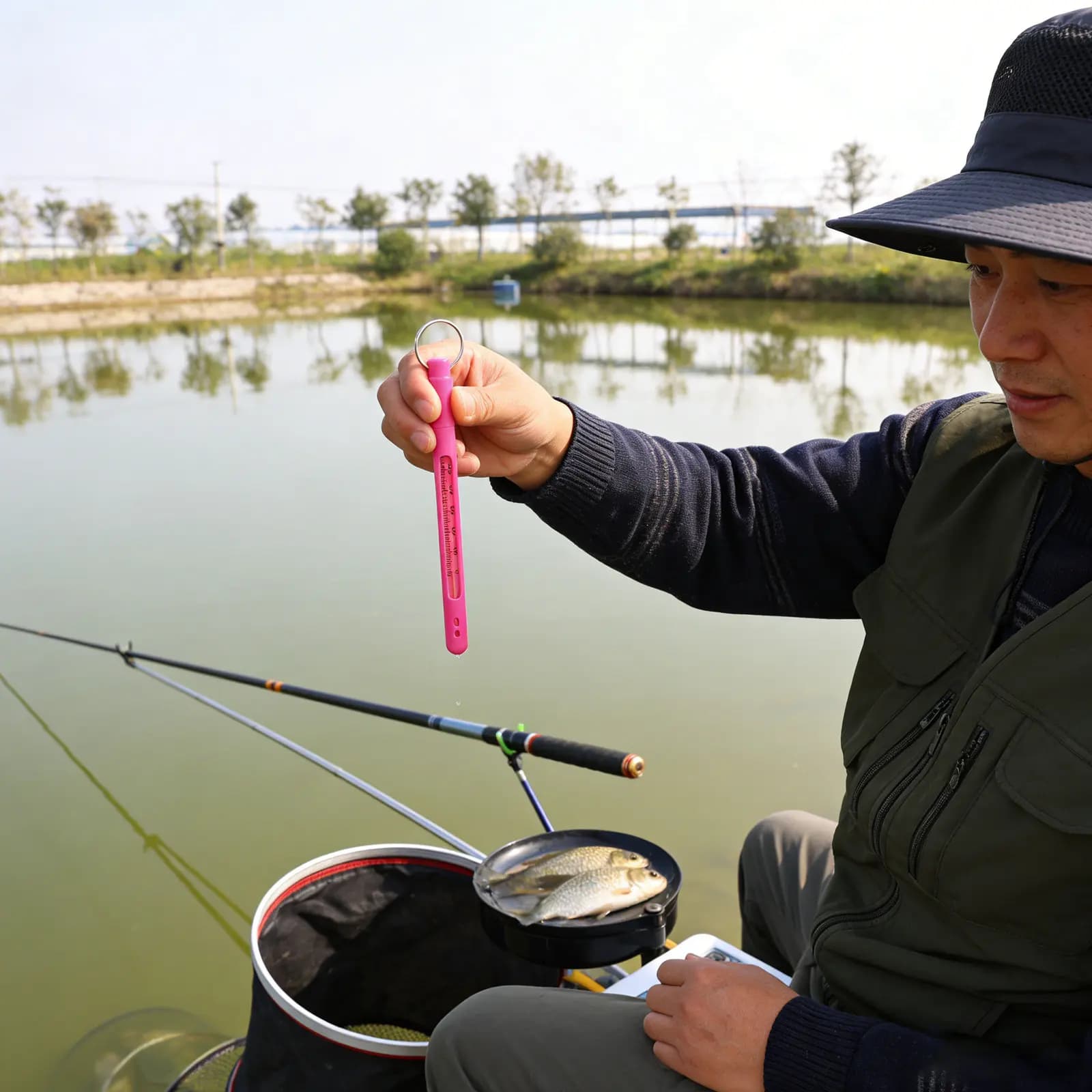 Termometro per la temperatura dell'acqua per la pesca, galleggiante, per laghi, piscine, stagni, acquari, uso esterno, preciso, risposta rapida, impermeabile