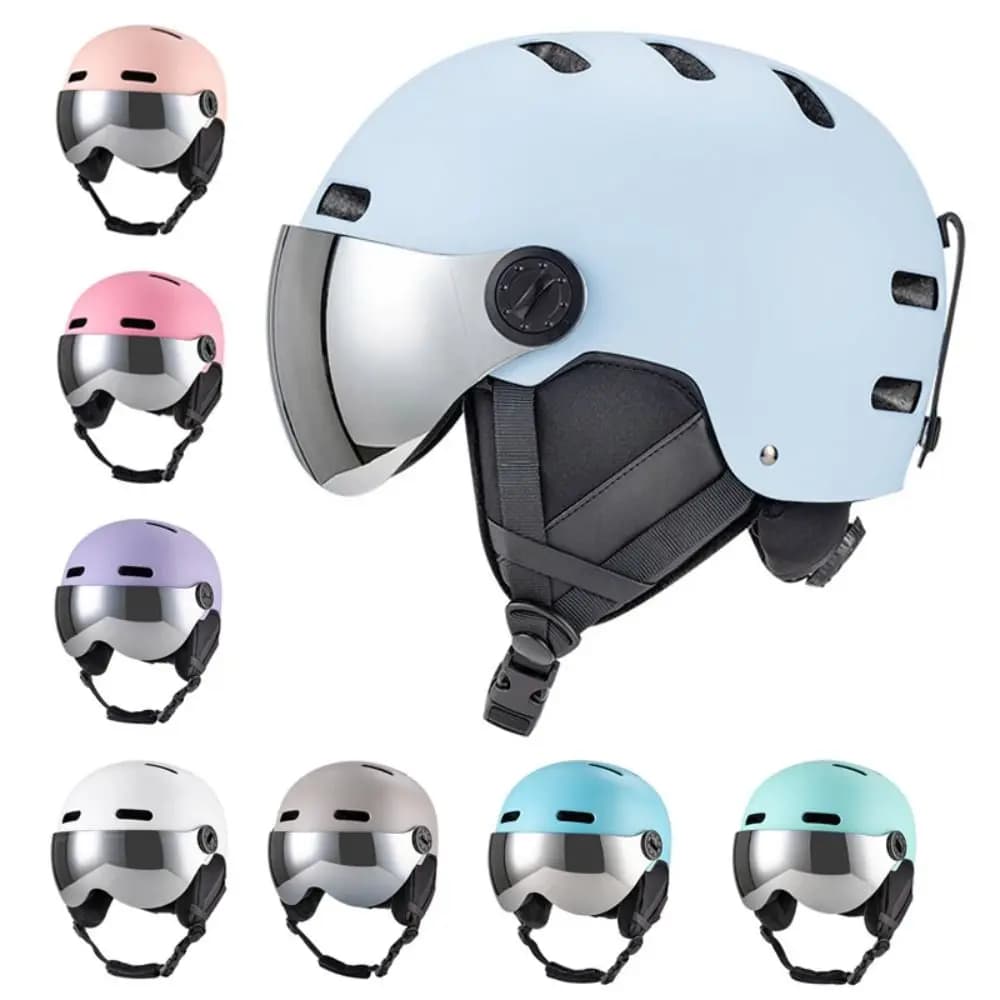 Nuovo casco da sci antivento con occhiali Casco da sci in schiuma ABS EPS Casco da snowboard di sicurezza 2 in 1 invernale