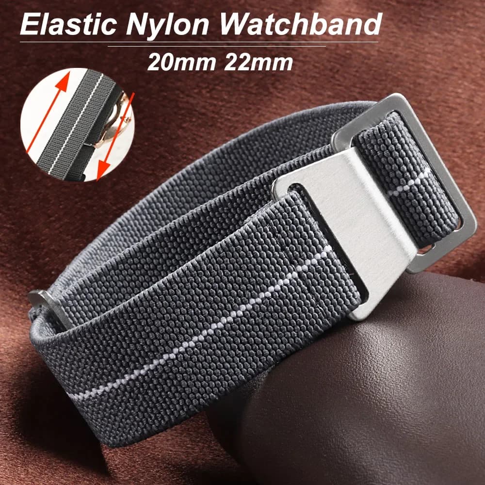 Cinturino per orologio elastico Bracciale per paracadute truppe francesi anni '60 20mm 22mm Cinturini in nylon Cinturino universale in tessuto Reloj intelligente da uomo