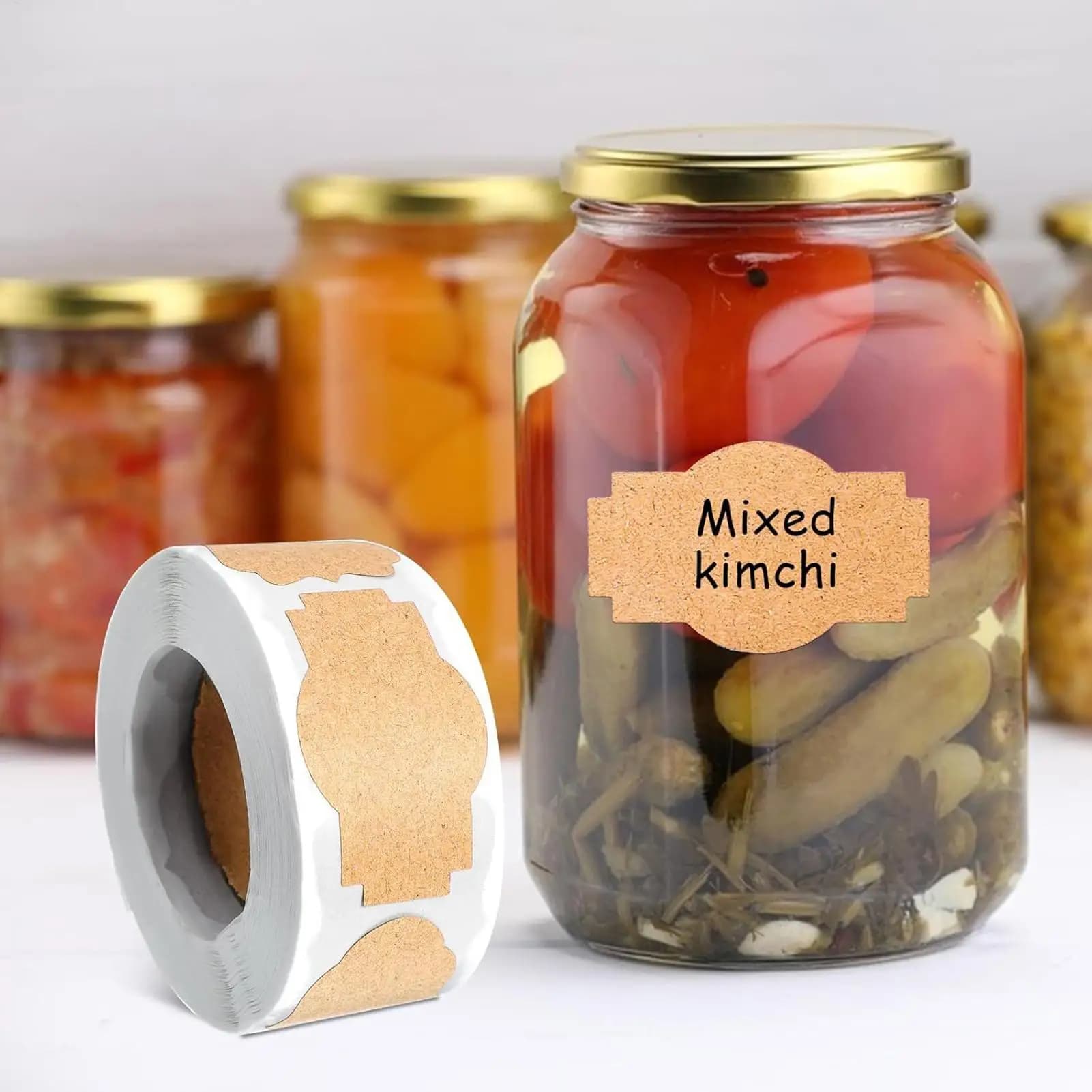 300 etichette per barattoli adesivi etichette vuote scrivibili rotolo 5x3 cm adesivi adesivi per la conservazione degli alimenti coperchio della bottiglia dispensa organizzazione