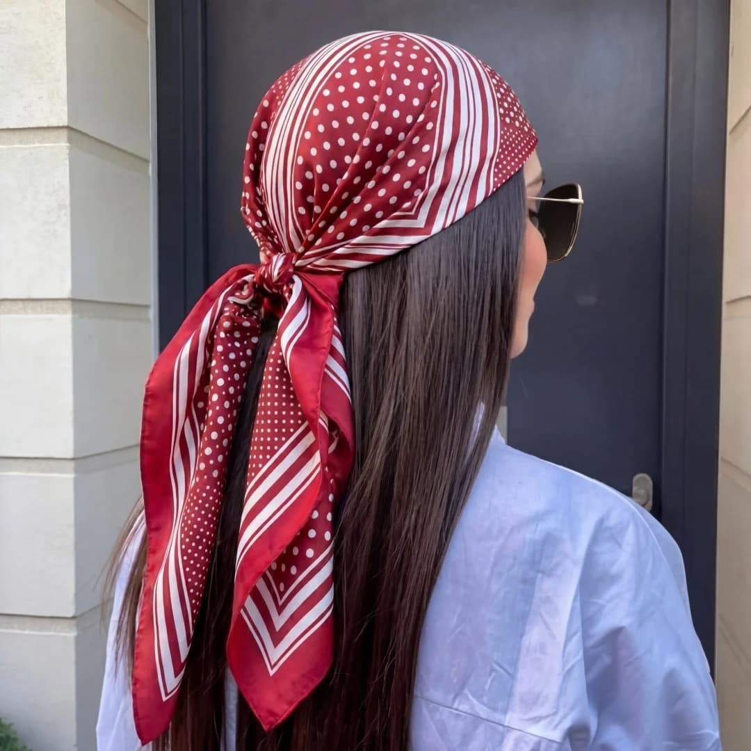 Satin Scarf Premium Printed Female Hijab Turban Square Headscarf Bandana Neckerchief Windproof Shawl Head Wraps Handkerchief