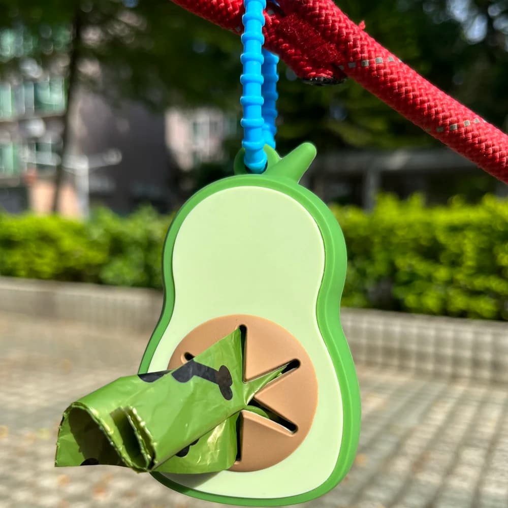 2026Avocado Dog Poop Bag Dispenser, Silicone Bag Holder with Leash Clip, Portable Pet Waste Collector for Dog Walking Essentials