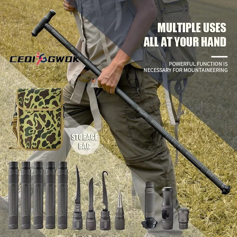 CEOI GWOK Adjustable hiking poles Light aluminium walking stick with comfortable handle for outdoor adventures