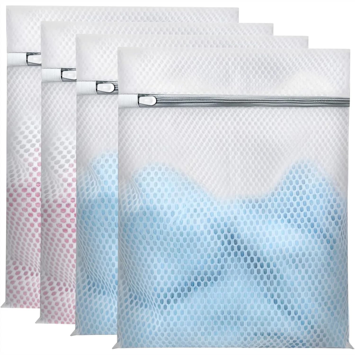 Mesh Laundry Bags for Delicates with Honeycomb & Fine Mesh, Durable Zipper Closure, Protect Clothes in Washing Machine for Home