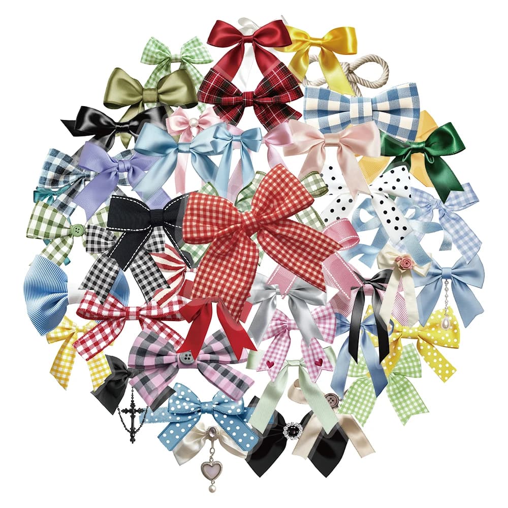 Confezione da 50 adesivi trasparenti con fiocco, cartone animato, carino, impermeabile, in PET, per notebook, bagagli, cancelleria, materiale per la contabilità