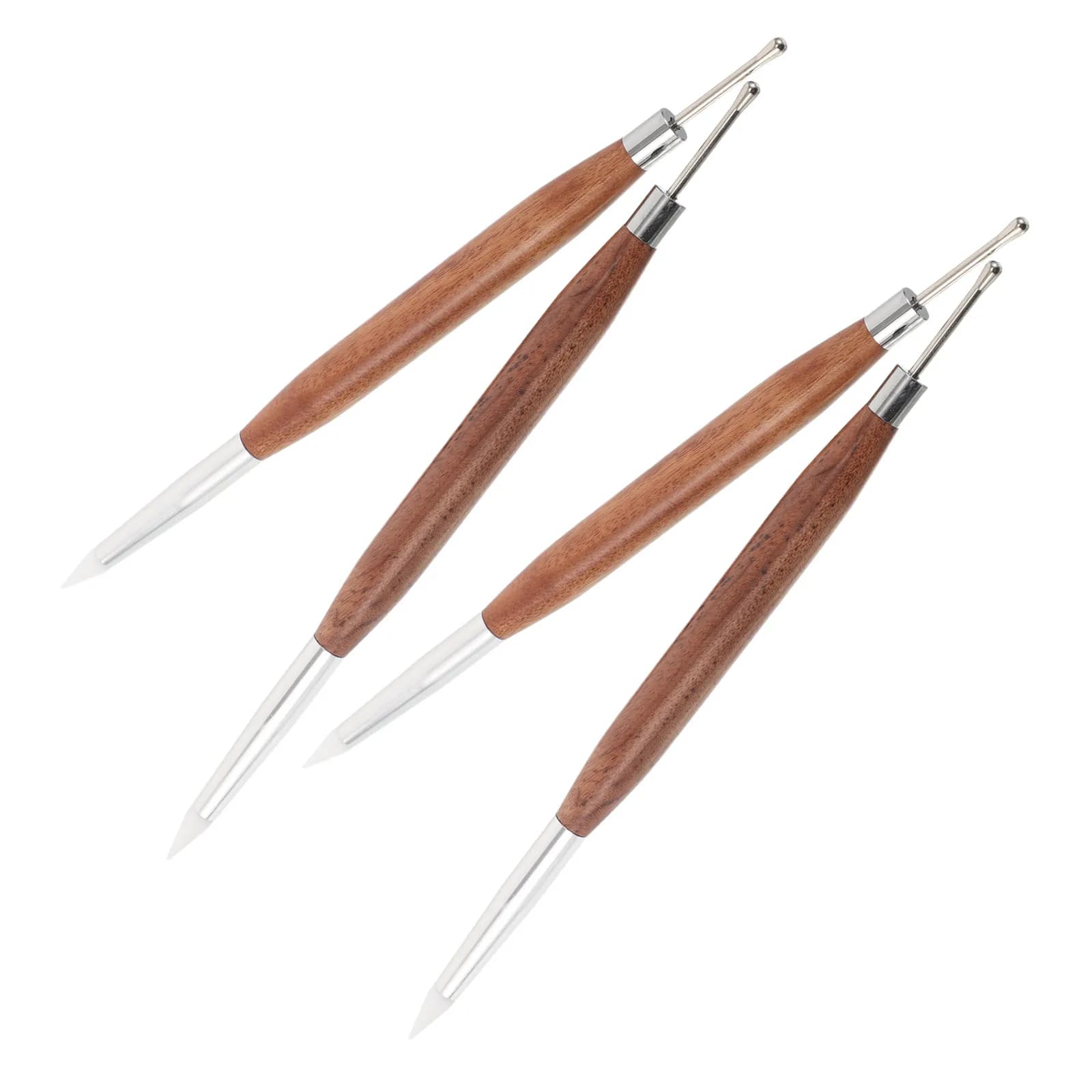 2Pcs Nail Art Liner Brushes Double Ended Nail Art Pen Wooden Handle Gel Sculpting Carving Tool for Precise Detail Drawing
