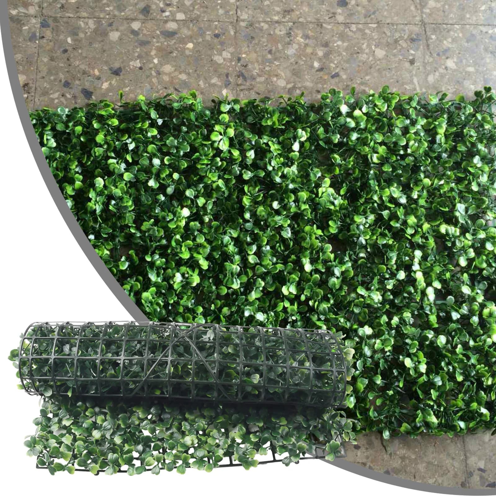 1 Pezzo Pannello Recinzione Artificiale con Foglie Verdi, Schermo Finto per Privacy, Decorazione per Casa, Giardino, Balcone 40x60cm