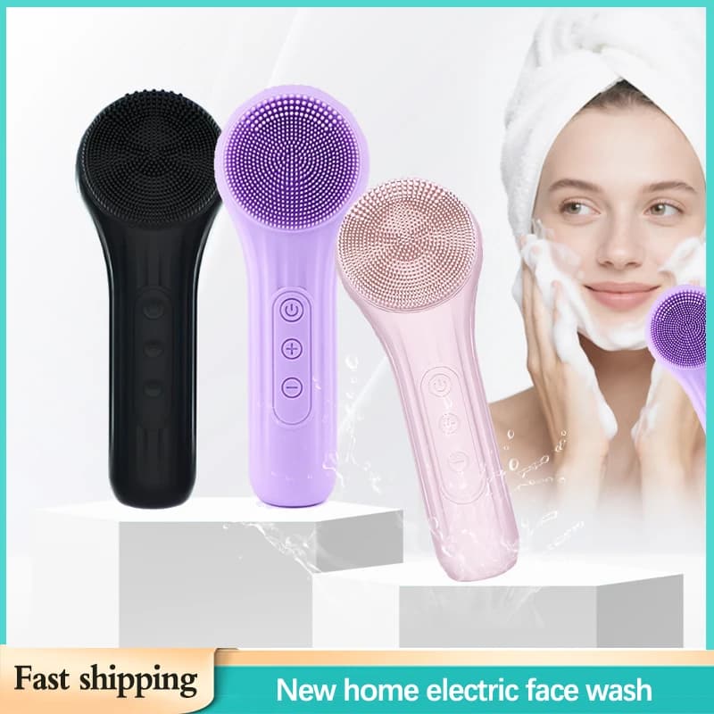 Electric Cleaning Brush Face Waterproof Silicone, Ultrasonic Face Massage for Deep Pore Cleansing