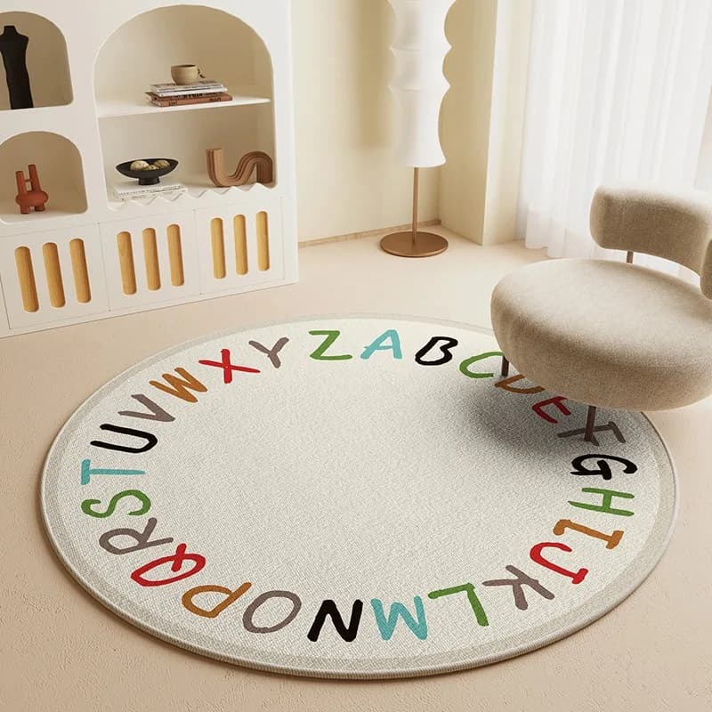 Modern Minimalist Round Jute Rug with Grey Trim Boho Chic Decor Circle Carpet Neutral Home Decor Accent Rug