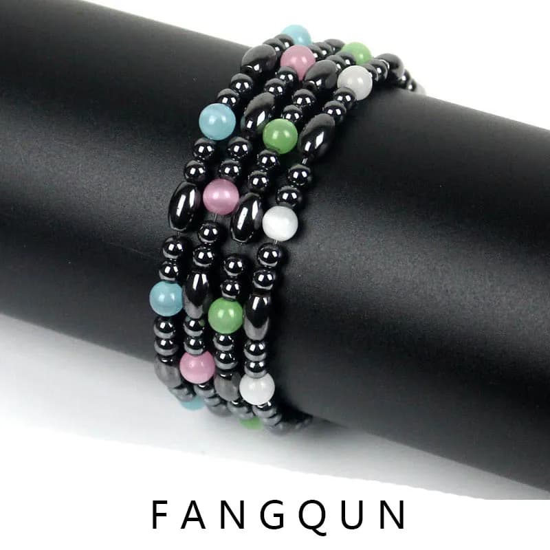 Nature Magnetic therapy black stone blue cat's eye beads ematitis beads bracelet biomass agnetism health care bracelet slimming