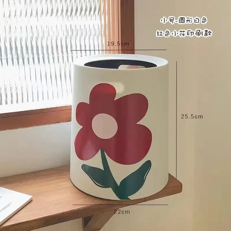 Simplicity Double-layer Tulip Garbage Bin Living Room Bedroom Dormitory Large Size Creative Plastic Storage Waste Recycle Bucket