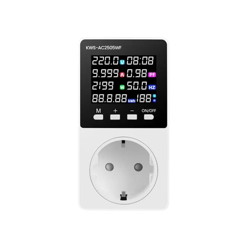 ABRU-Tuya WIFI Smart Power Meter Plug Current Voltage Wattage Kwh Test Energy Meter Electric Consumption Analyzer