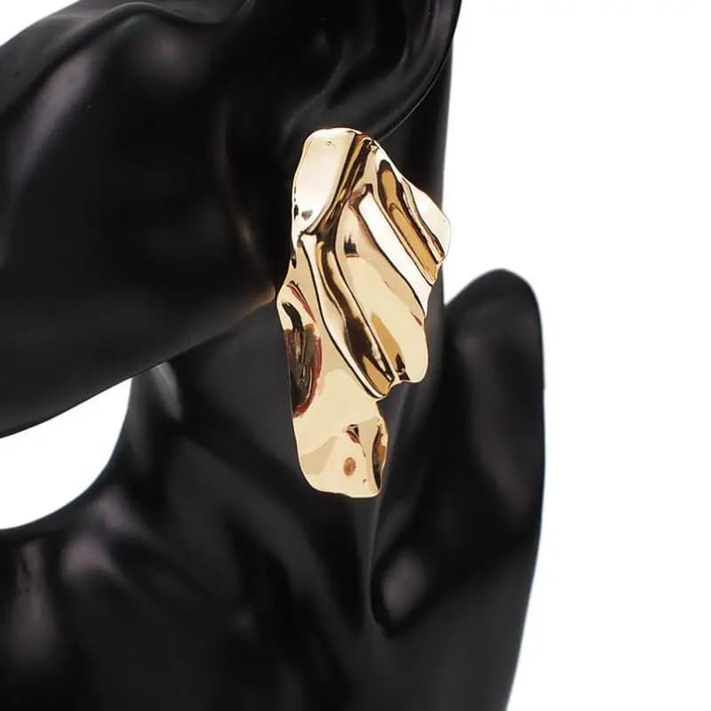 1 Paio di Orecchini Pendenti Lunghi ed Esagerati per Donne, Grandi Orecchini in Metallo Intrecciato, Gioielli per Orecchie alla Moda Europea