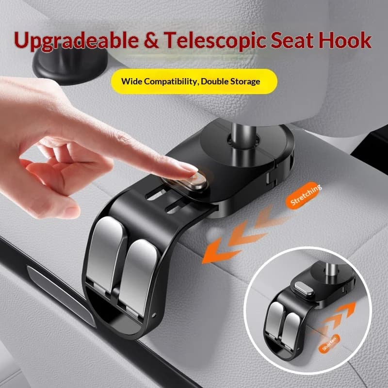 Gancio per Poggiatesta Auto, Organizzatore Nascosto per Sedile Posteriore, Accessori Auto, Ganci Appendiabiti Universali
