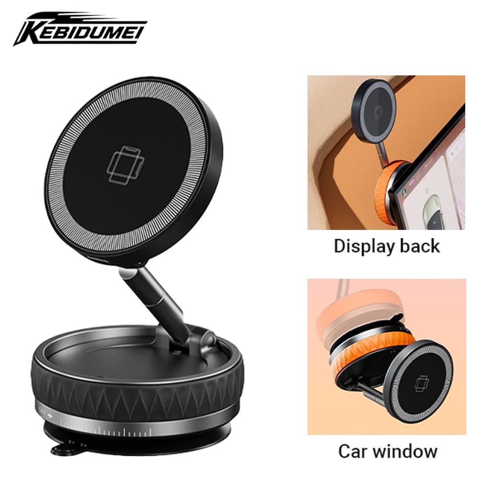 KEBIDUMEI Supporto Magnetico per Telefono Auto 15W con Ventosa, Pieghevole, Rotazione a 360 Gradi, Supporto Magnetico per Auto