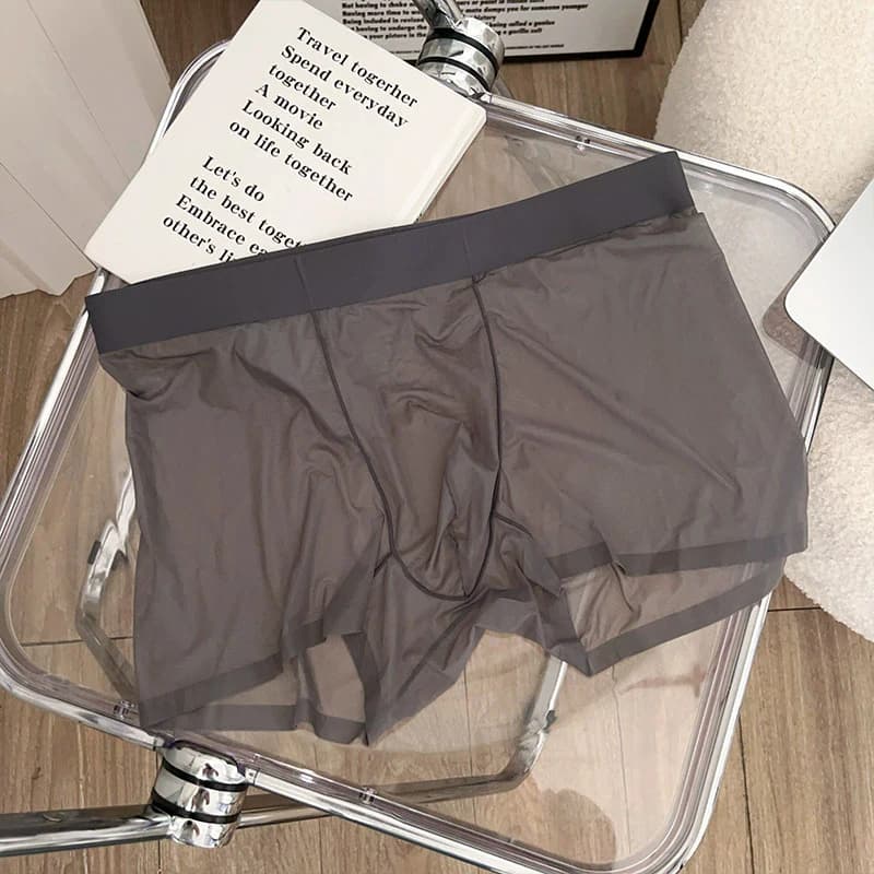 Men's Mutches in Ice Silk Boxer Ultra-thin Quick Drying Boxer Transparent Medium Life Boxer Intimo U Case Rebloat Sexy Mutande