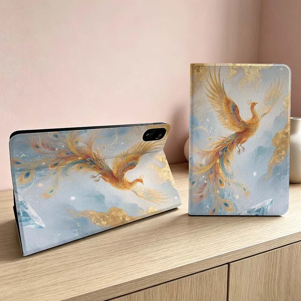 Golden Phoenix Pattern For Xiaomi Redmi Mi Pad 8 7 6 5 4 2 SE K Pro Max Ultra Poco Pad Inch Tablet Case Soft