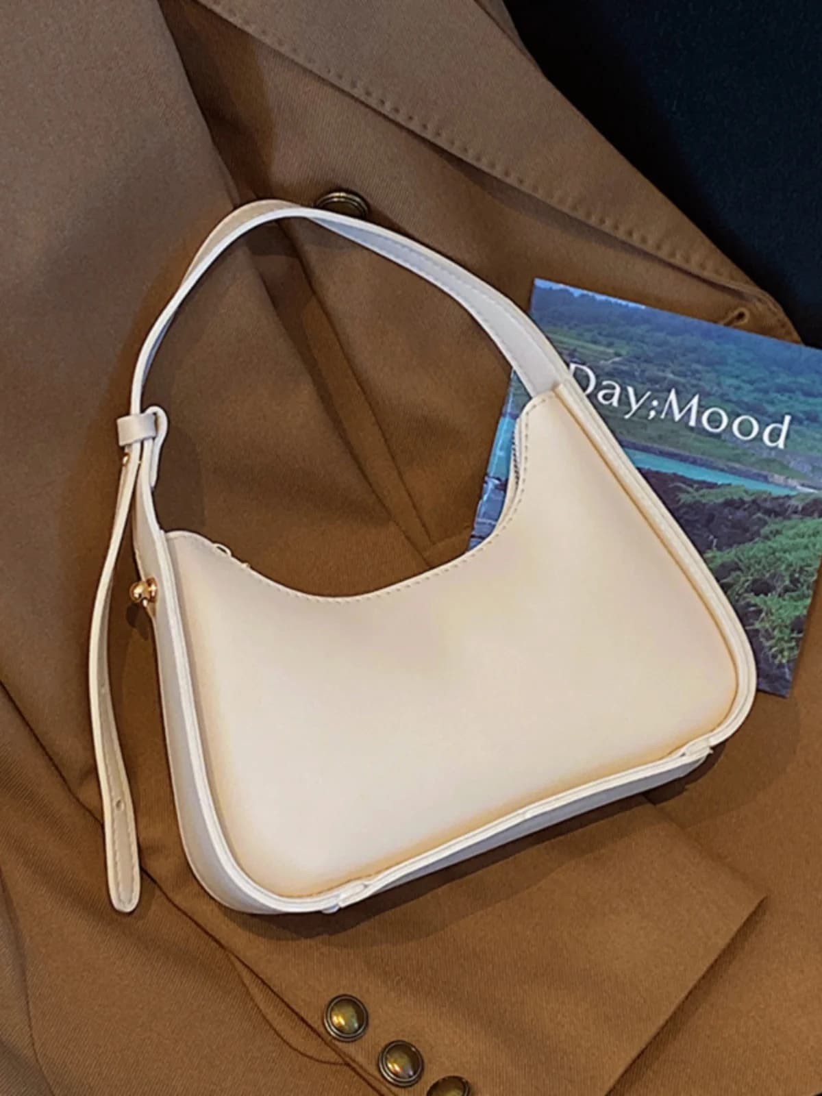 Faionable gnocchi bag under armpits Women's handbag oulder New Moon Design Soft PU leather Zipper closure Casual Sle