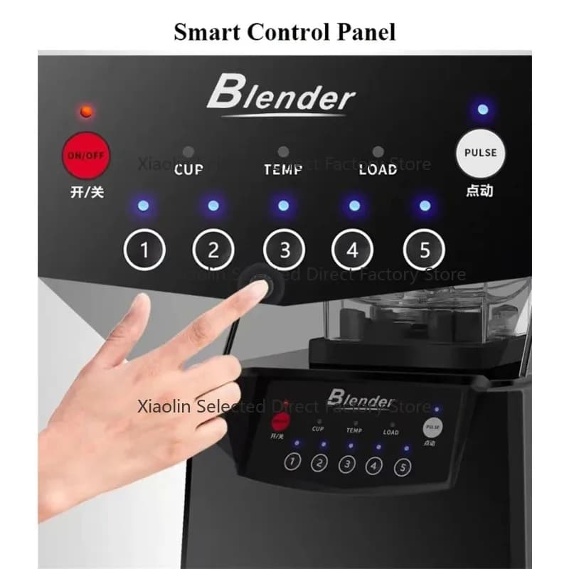 Ice Crushing Commercial Blender With Soundproof Cover Multifunctional Smo othie Maker For Cold Fruit Juice Kitchenware