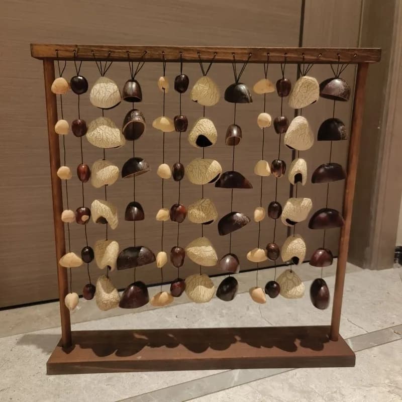 Nut Shell Wind Bell Natural Sound Healing Desktop Wind Chimes Handmade Seed Rattle Decor Bells Meditation Musical Instruments